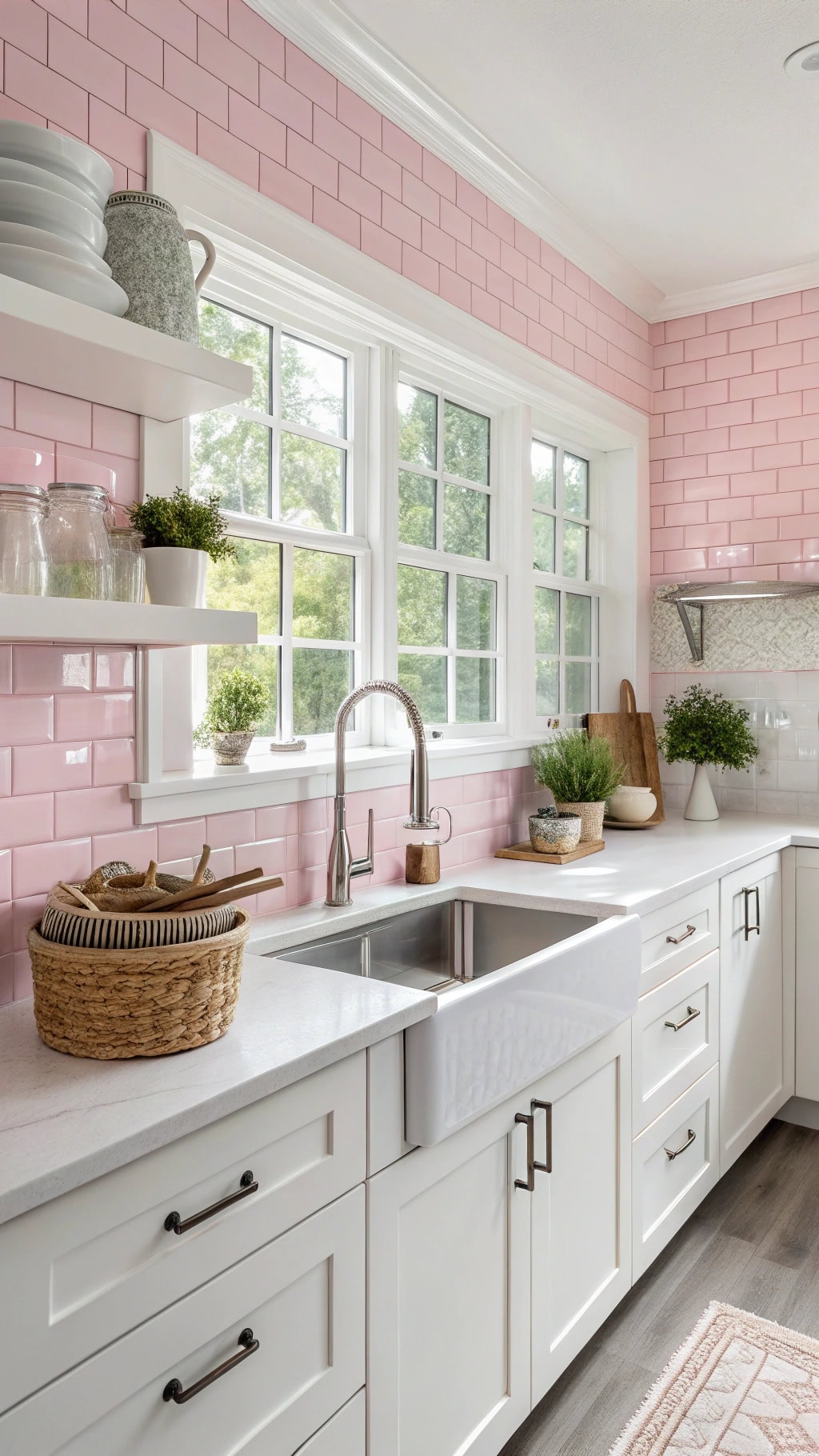 bubble gum pink tiles