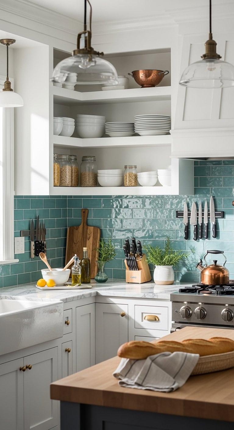 zigzag turquoise backsplash designer elegance