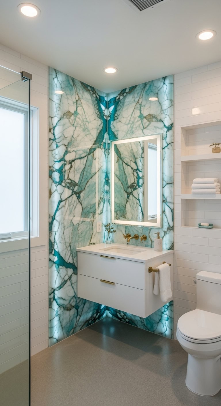 aqua marble elevated bathroom sanctuary