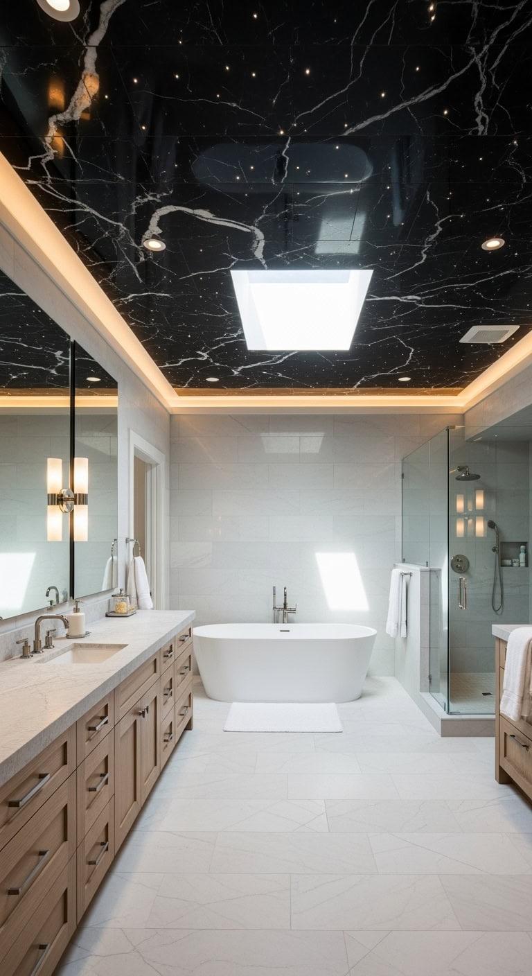 dramatic illuminating mesmerizing marble ceiling