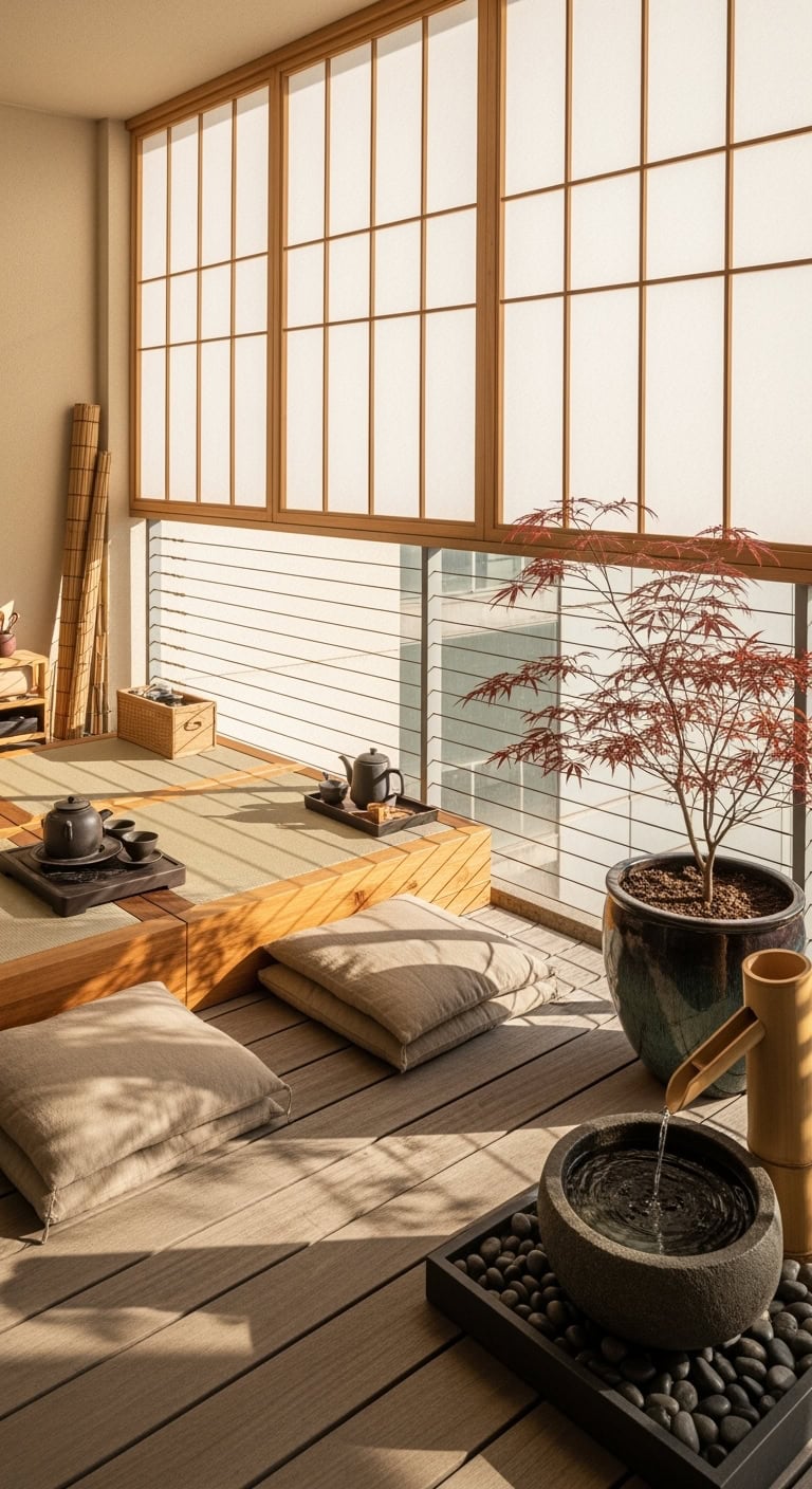 serene minimalist zen tea sanctuary
