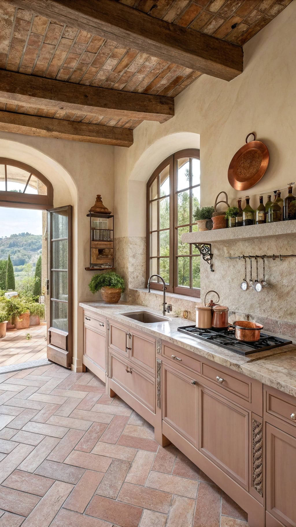 pink marble tuscan elegance