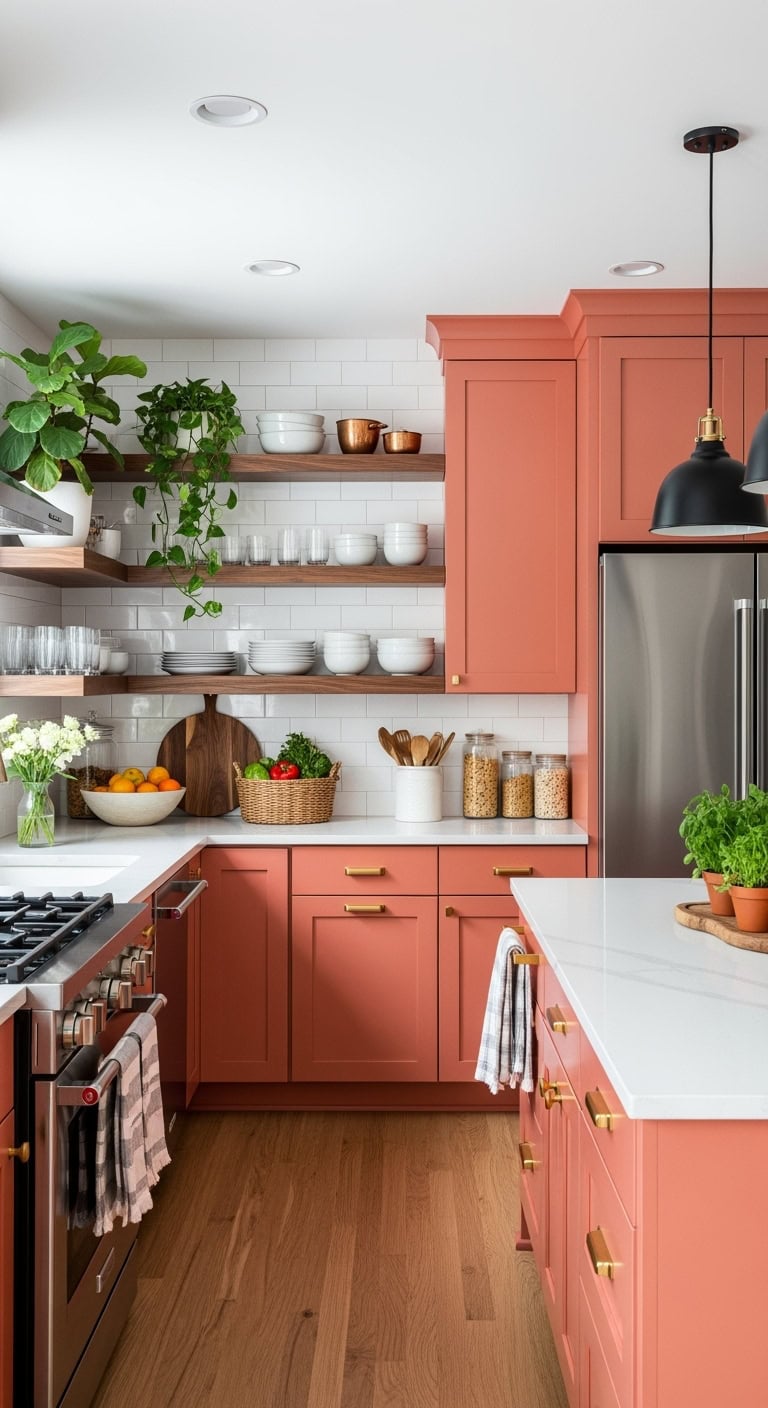 coral kitchen design ideas