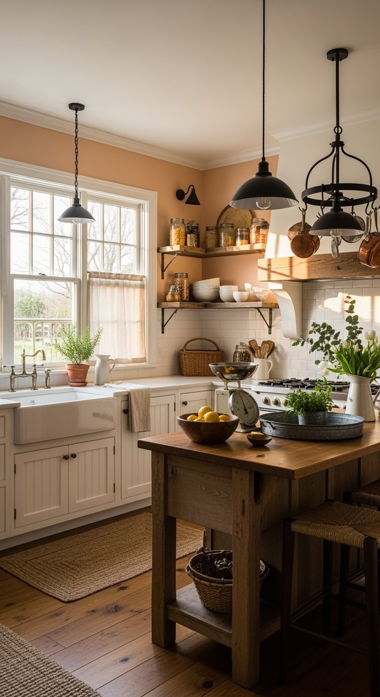 farmhouse peach kitchen charm