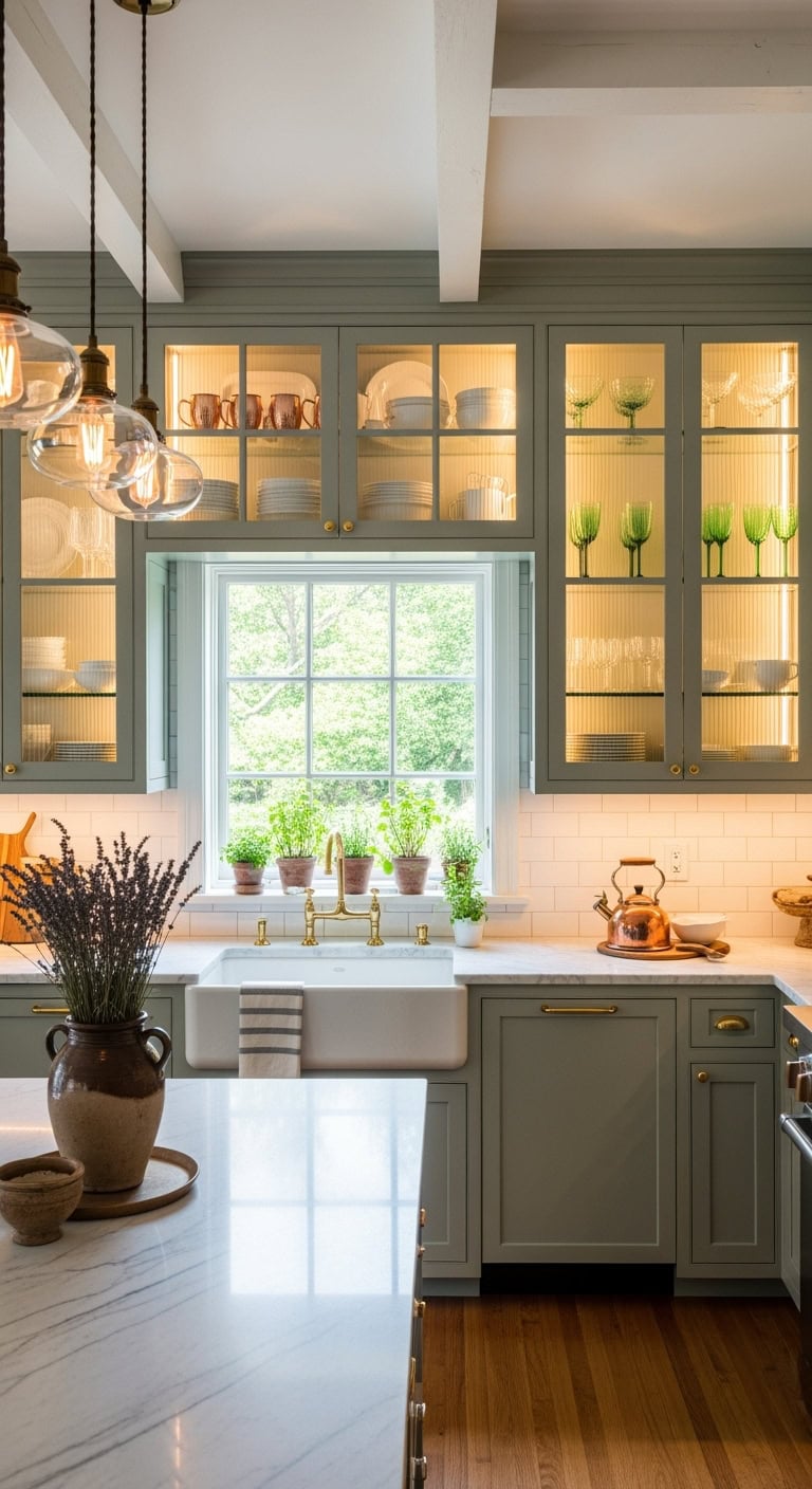 glowing textured curated modular cabinetry