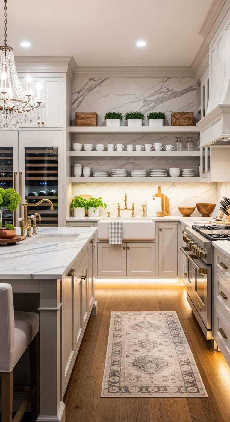 elegant warm white kitchen