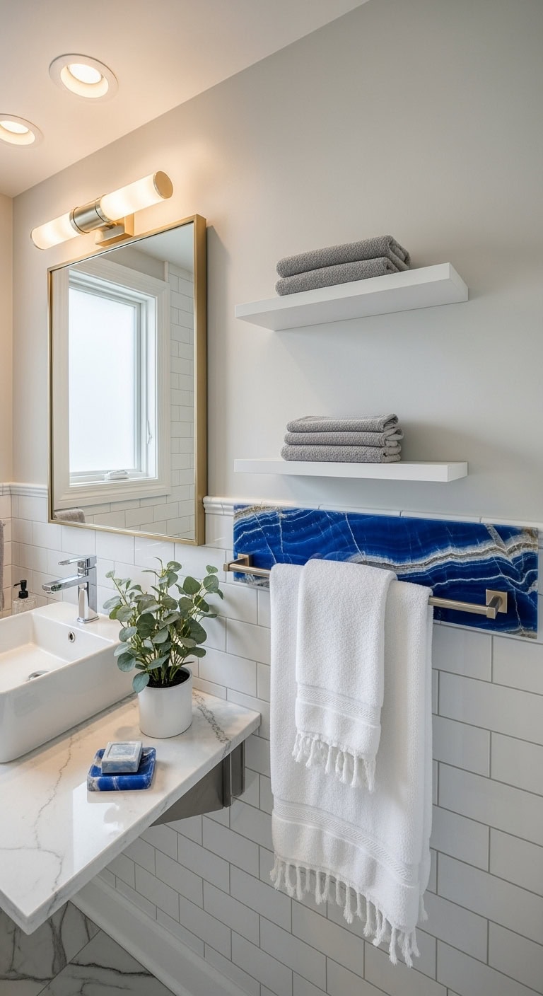 luxurious blue onyx bathroom accessory