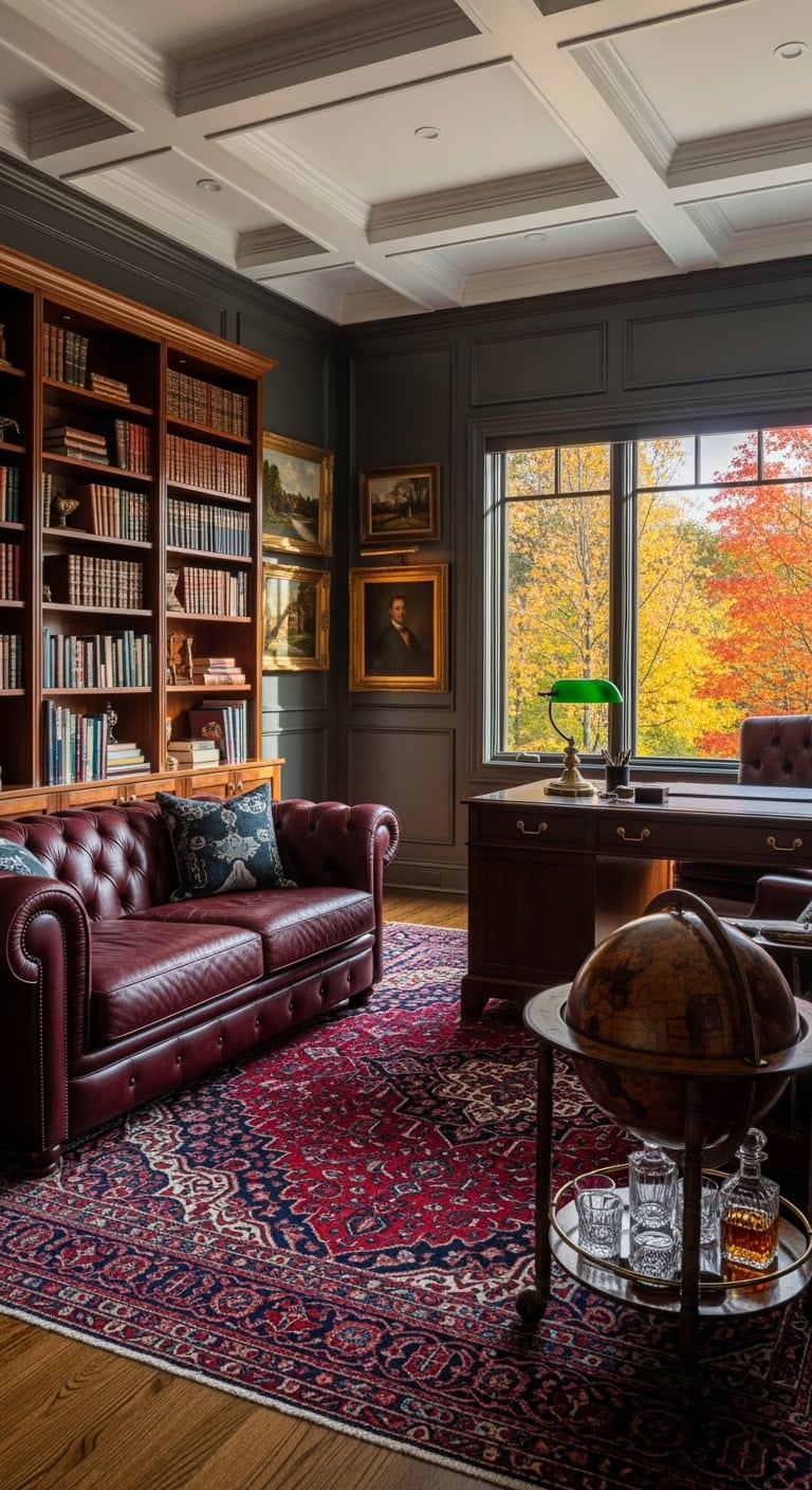 vintage masculine leather retreat