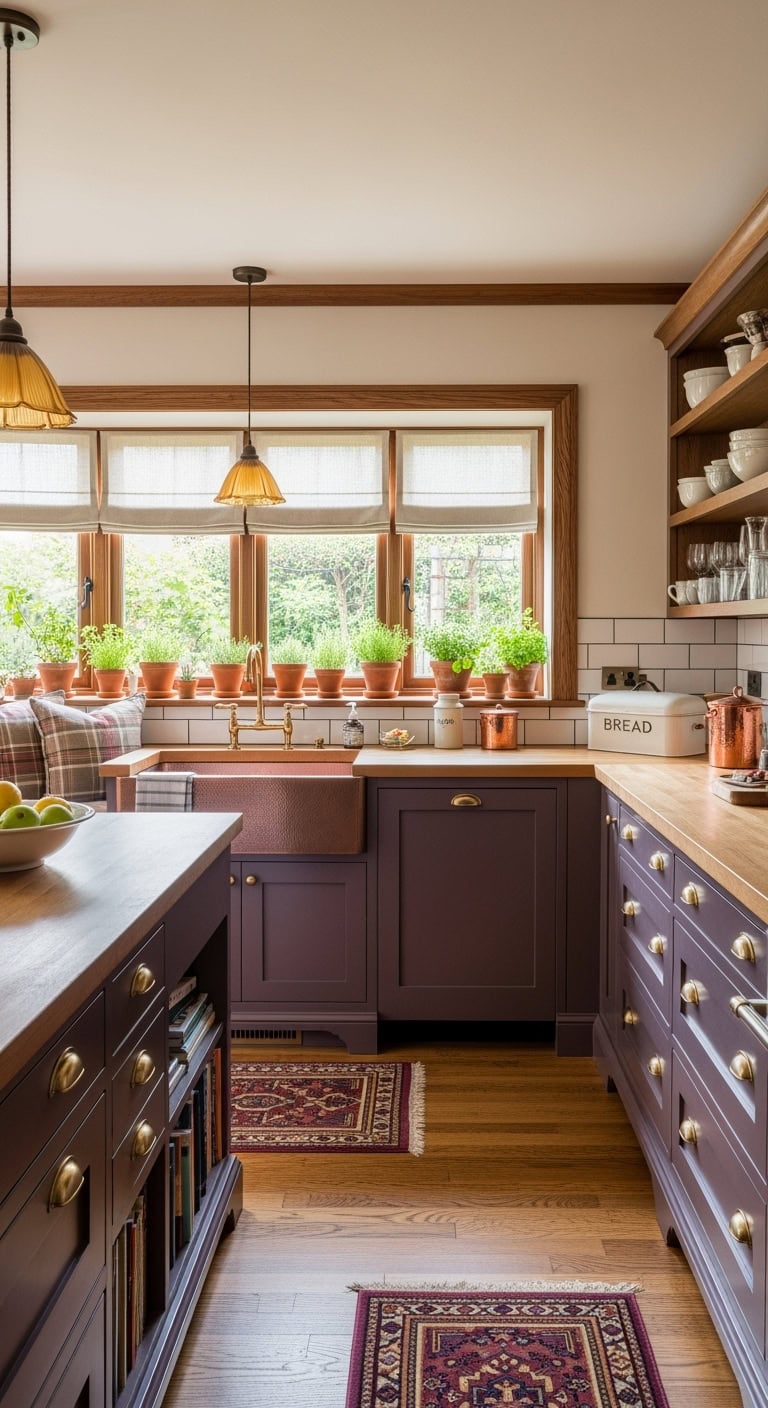 plum cabinets craftsman style