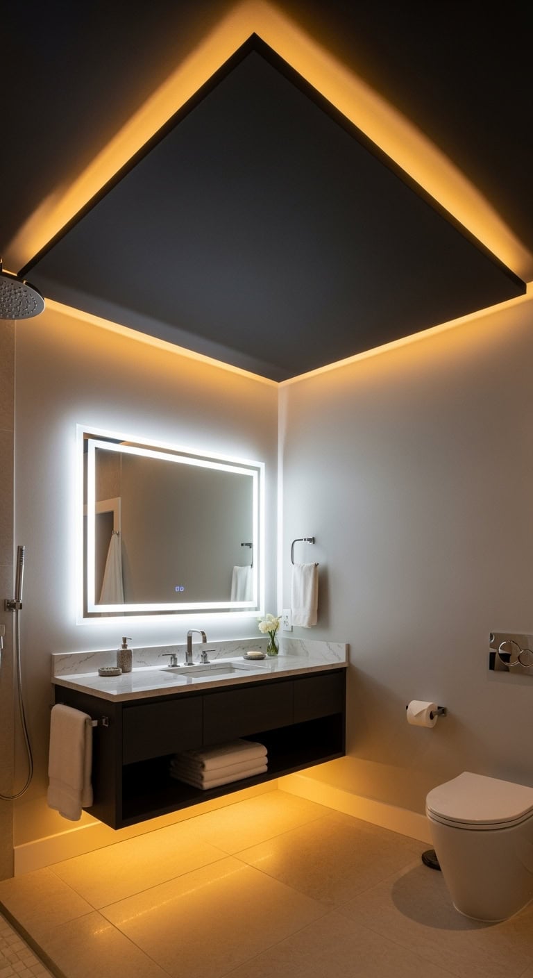 charcoal ceiling with led ambiance