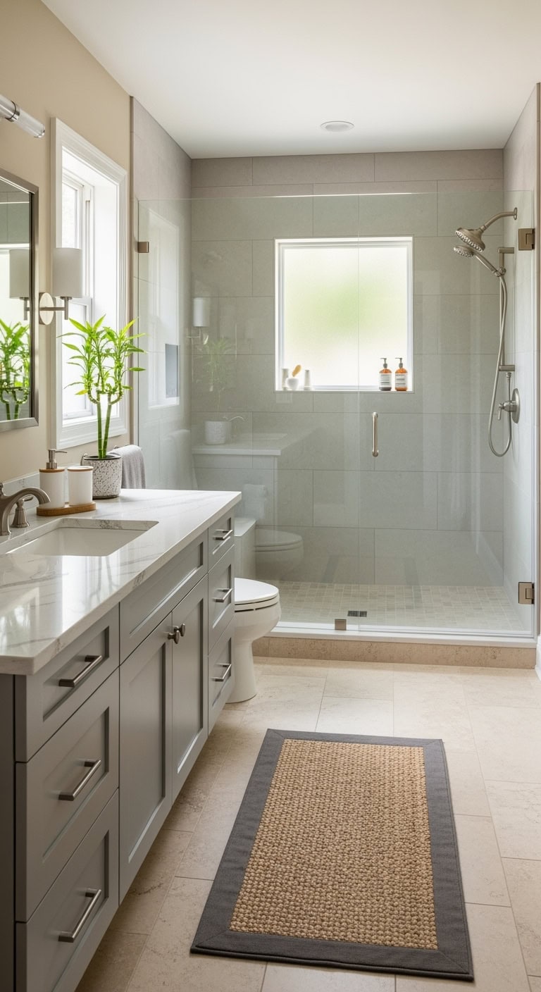 warm beige spa bathroom