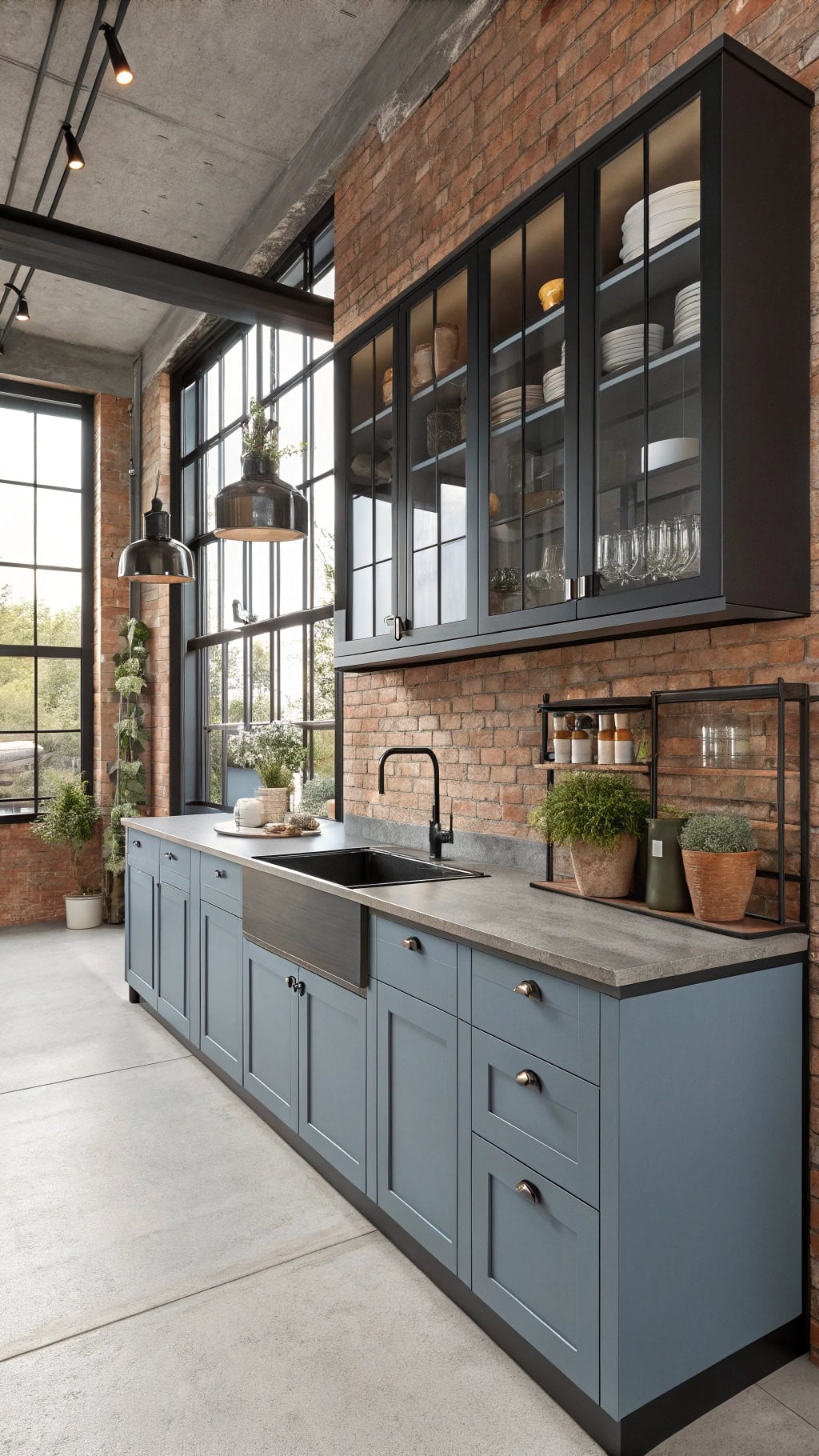 industrial metal frame accents