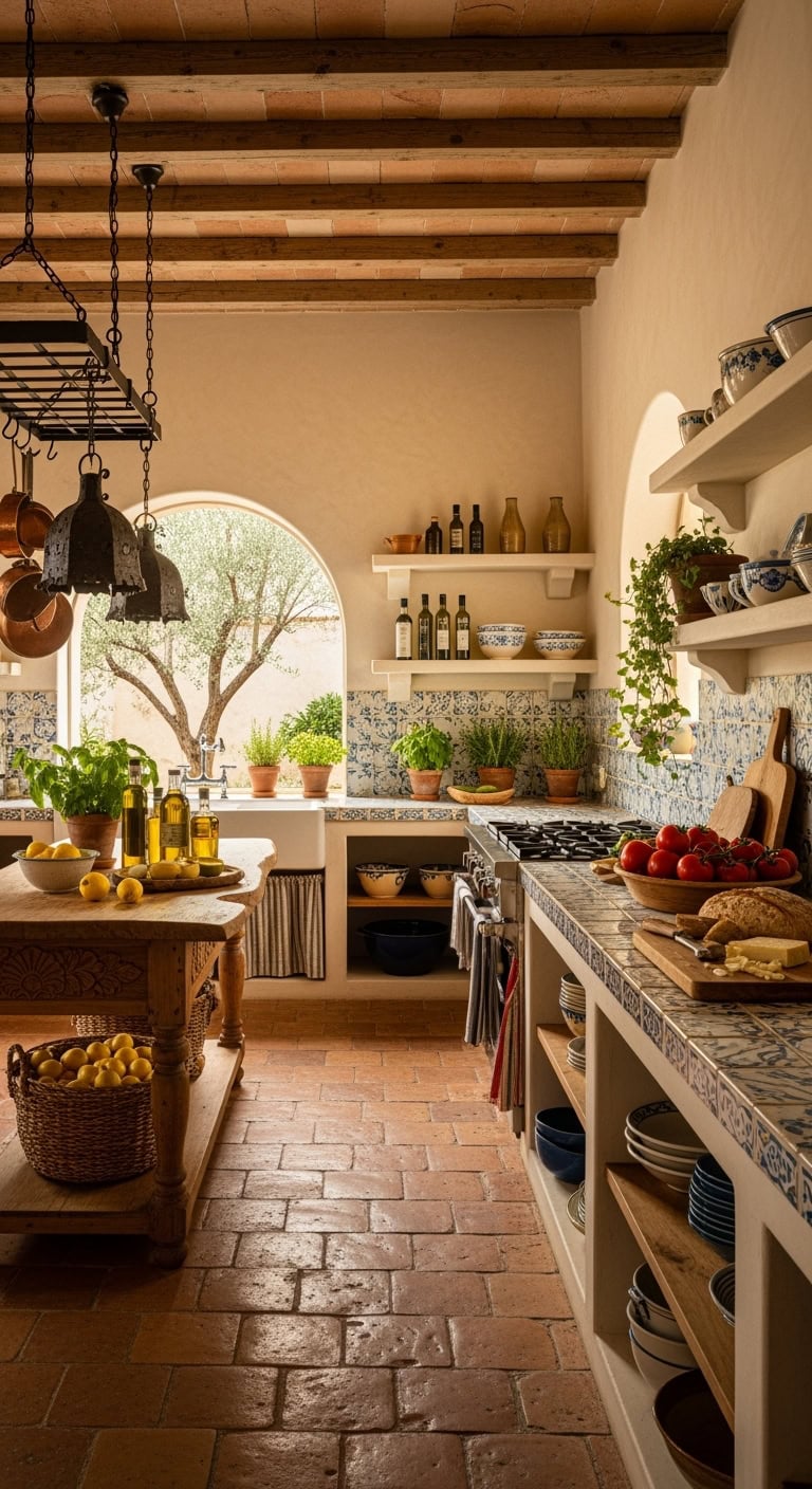 authentic mediterranean kitchen ambiance captured