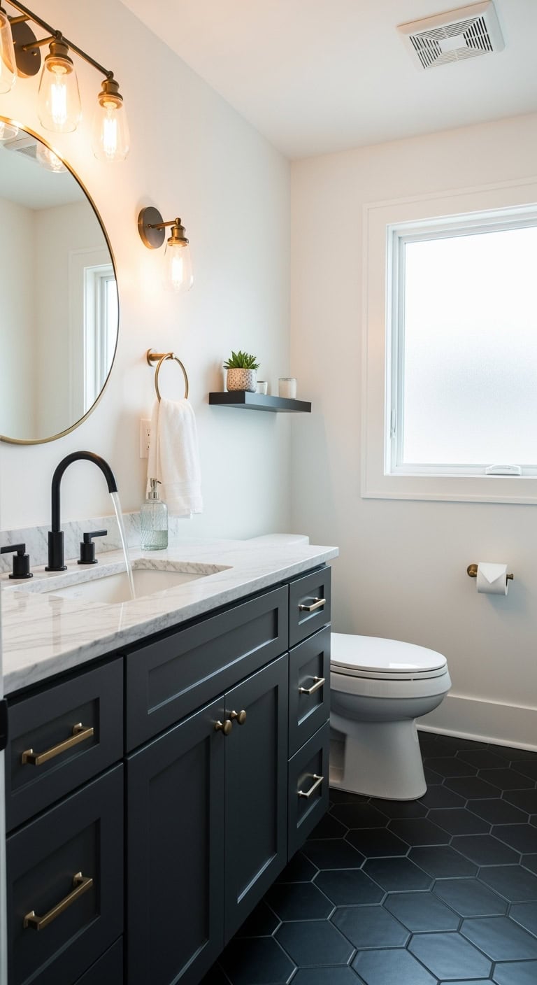 bold black bathroom statements