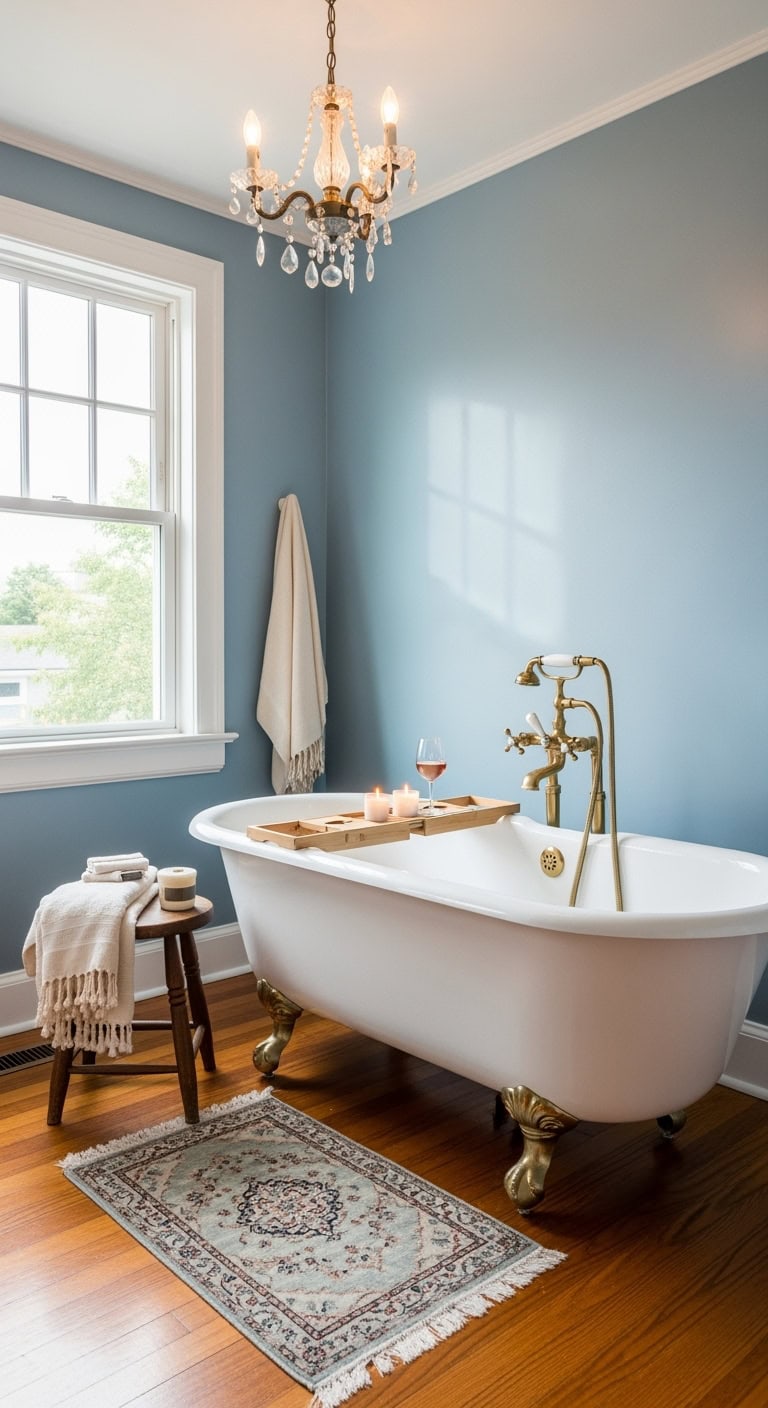 vintage dreamy bathroom clawfoot tub centerpiece