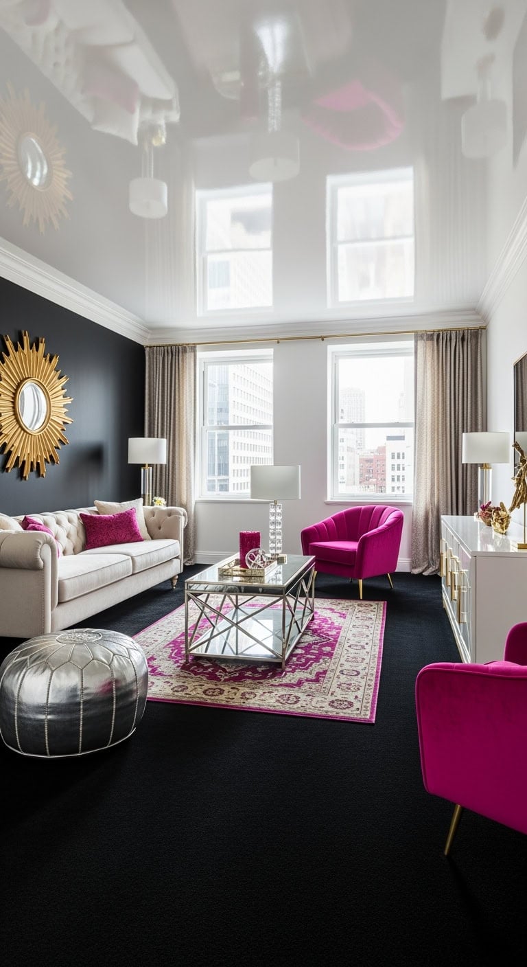 hollywood regal mirrored fuchsia glamour