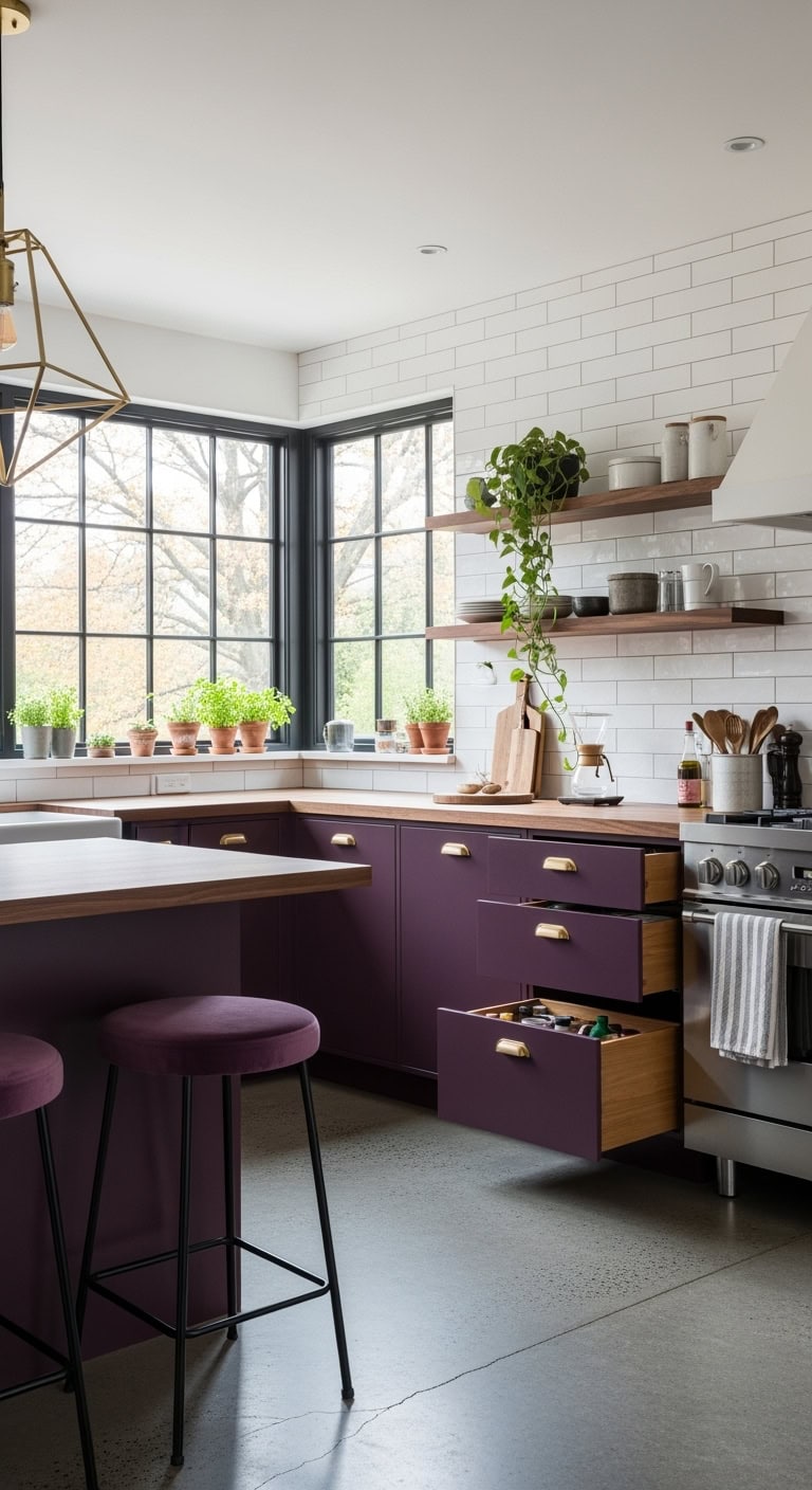 plum elegance meets minimalism