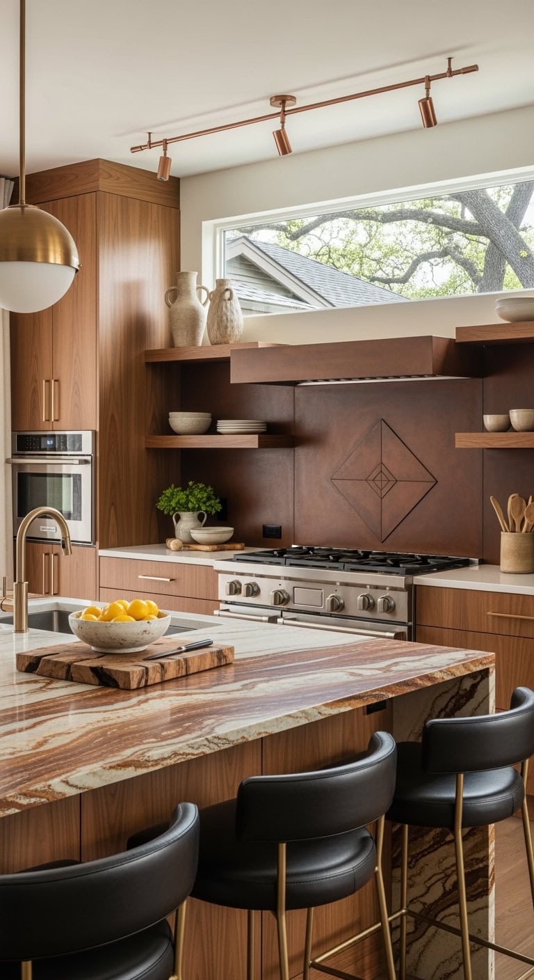 contemporary rust kitchen design