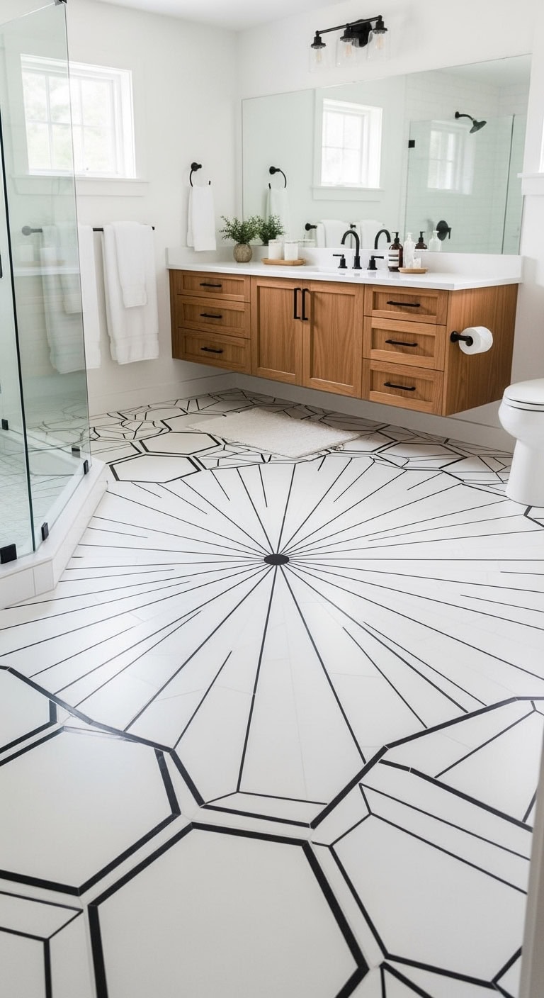 geometric flooring artistic statement drama