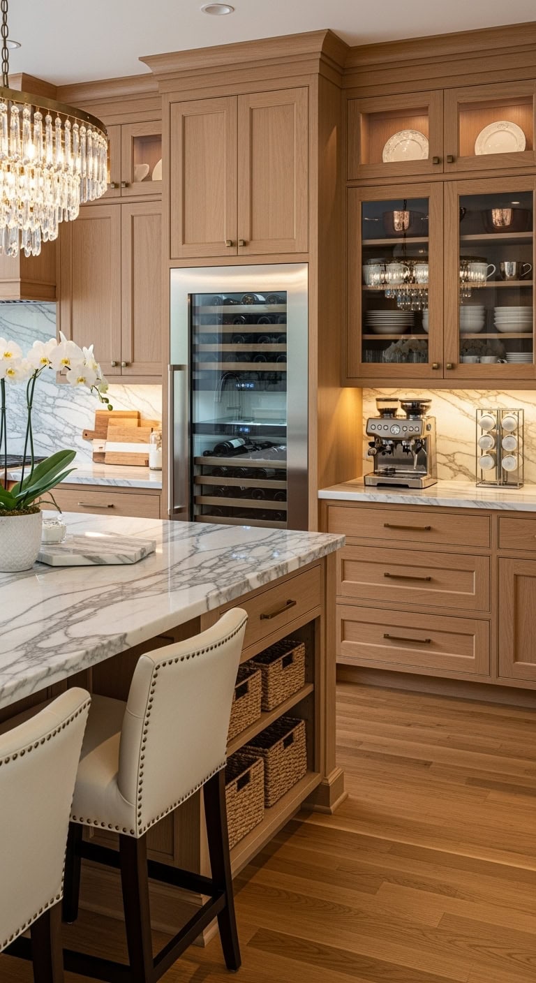 opulent white oak kitchen