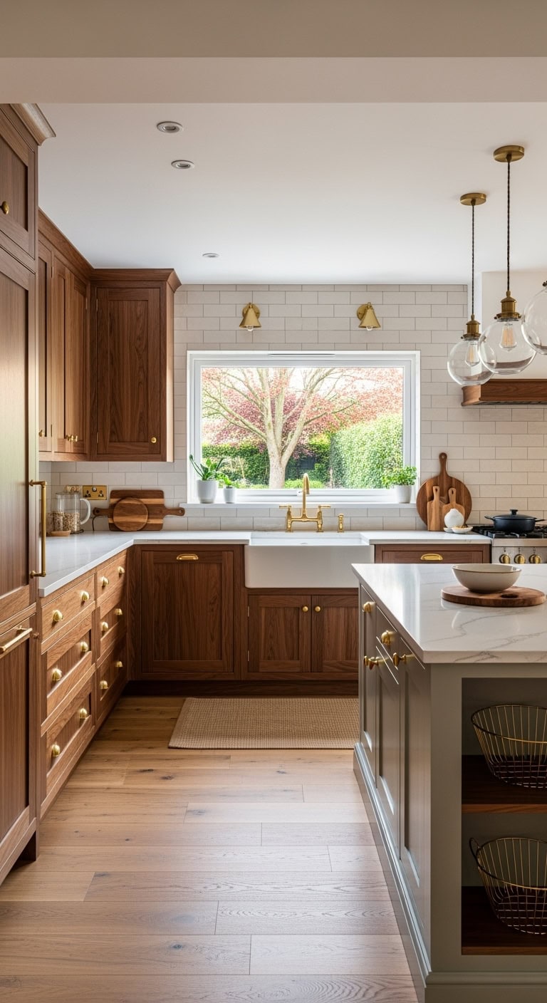 warm walnut with brass