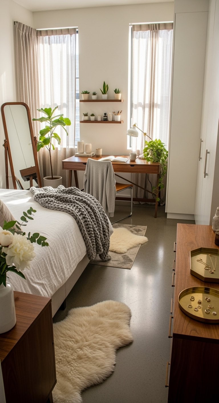 space saving corner nightstand solution