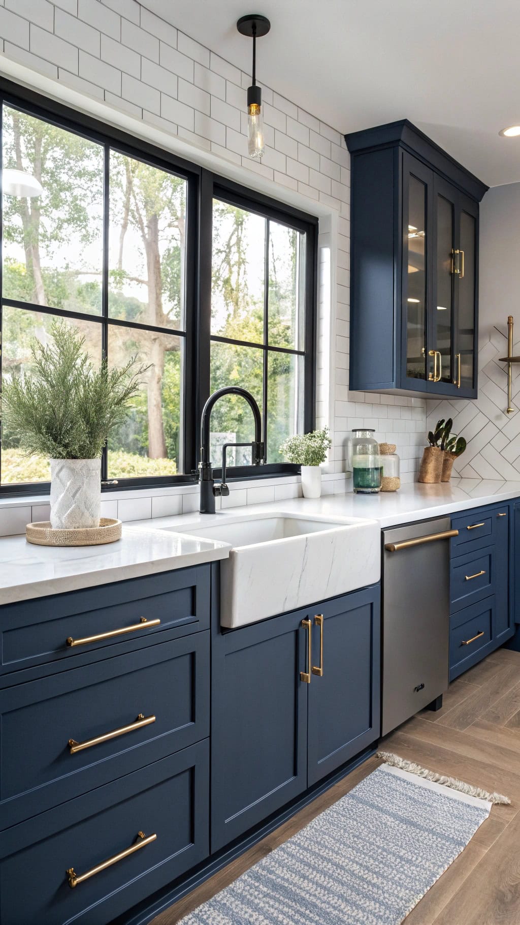 modern blue cabinet styles