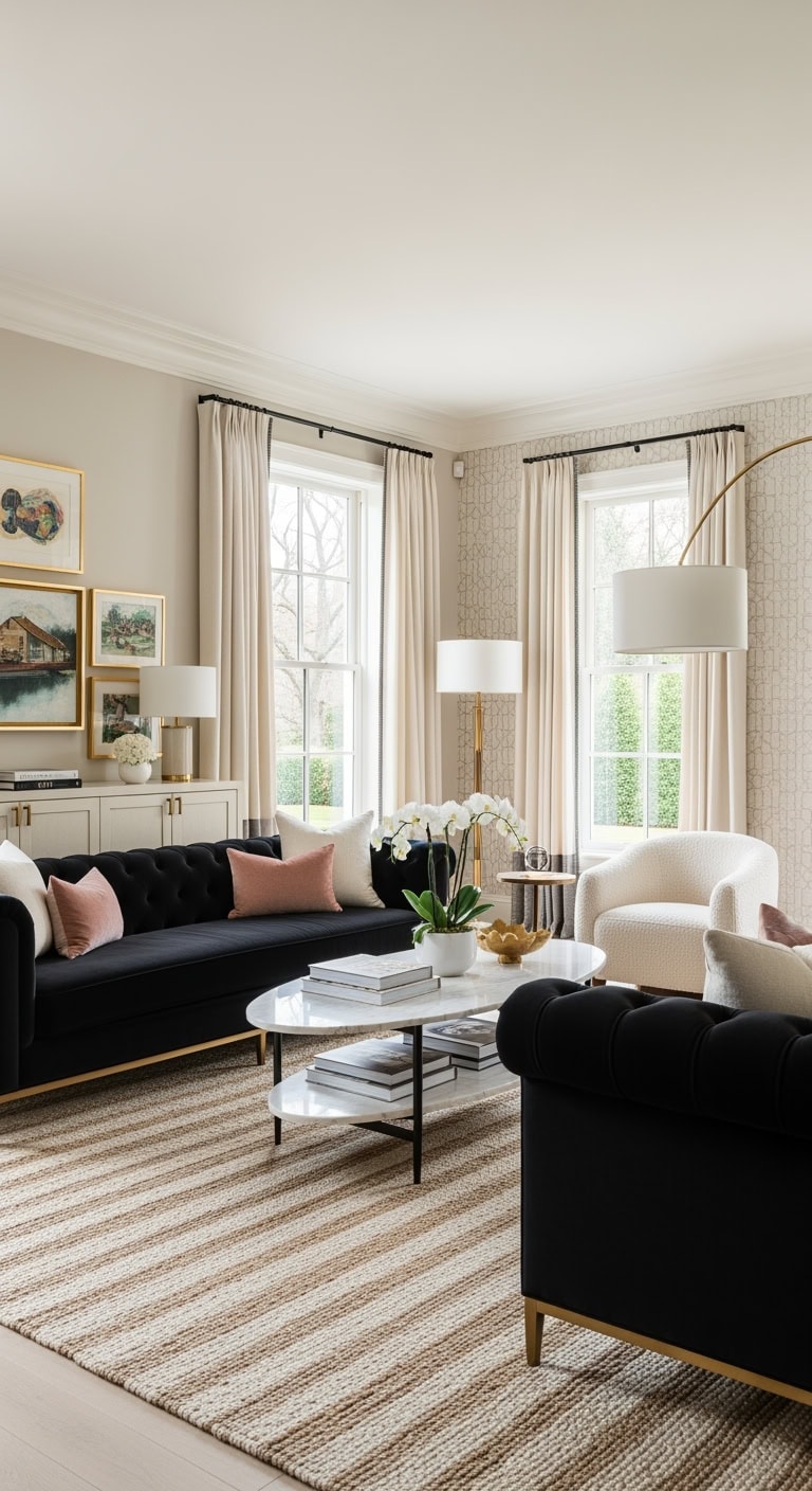 transitional black velvet elegance