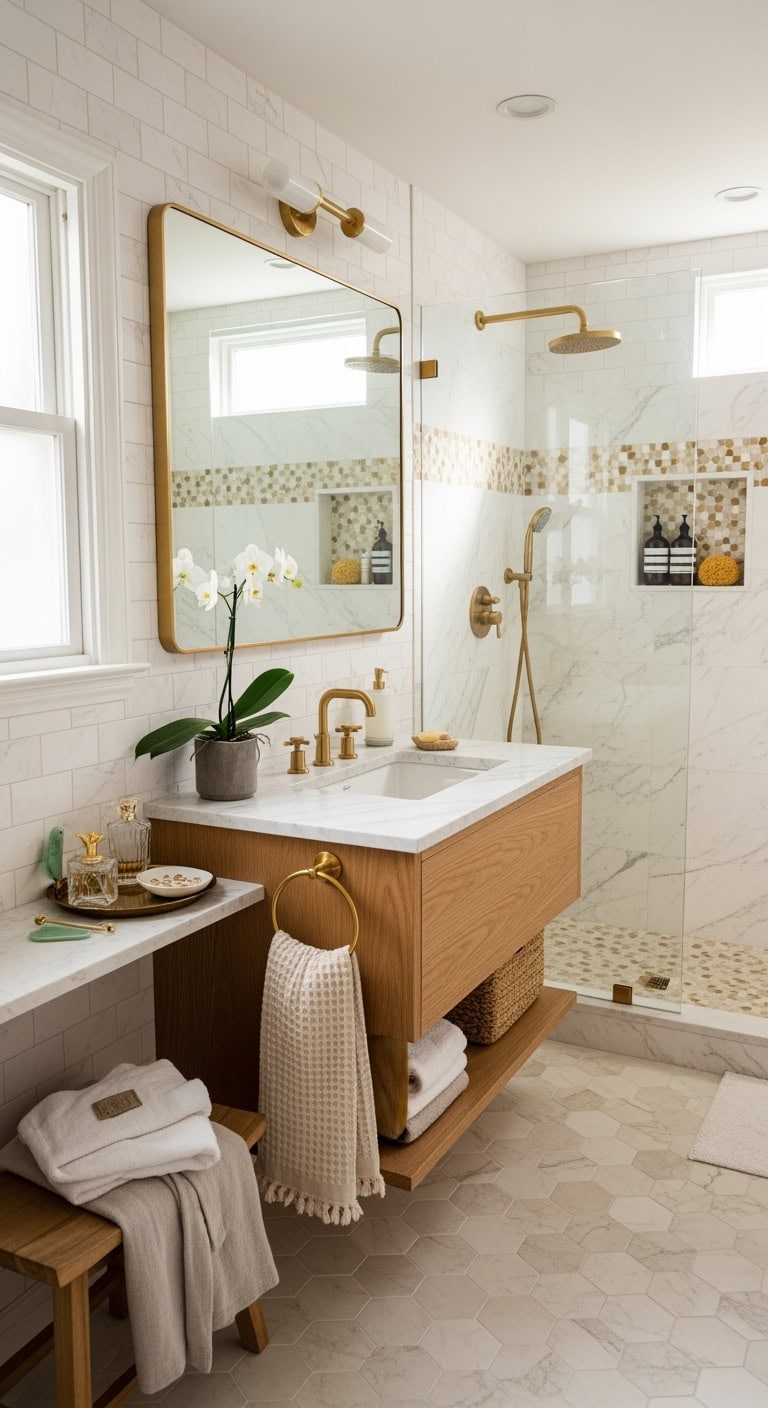 luxurious marble tile combinations tranquil sanctuary worthy