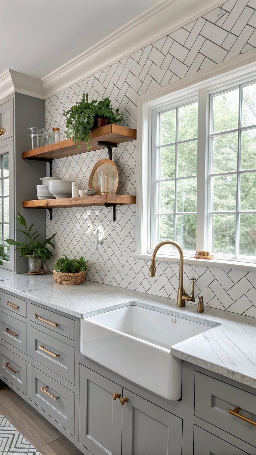 elegant gray herringbone design