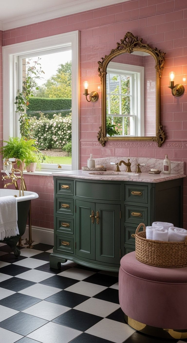 victorian pink and green