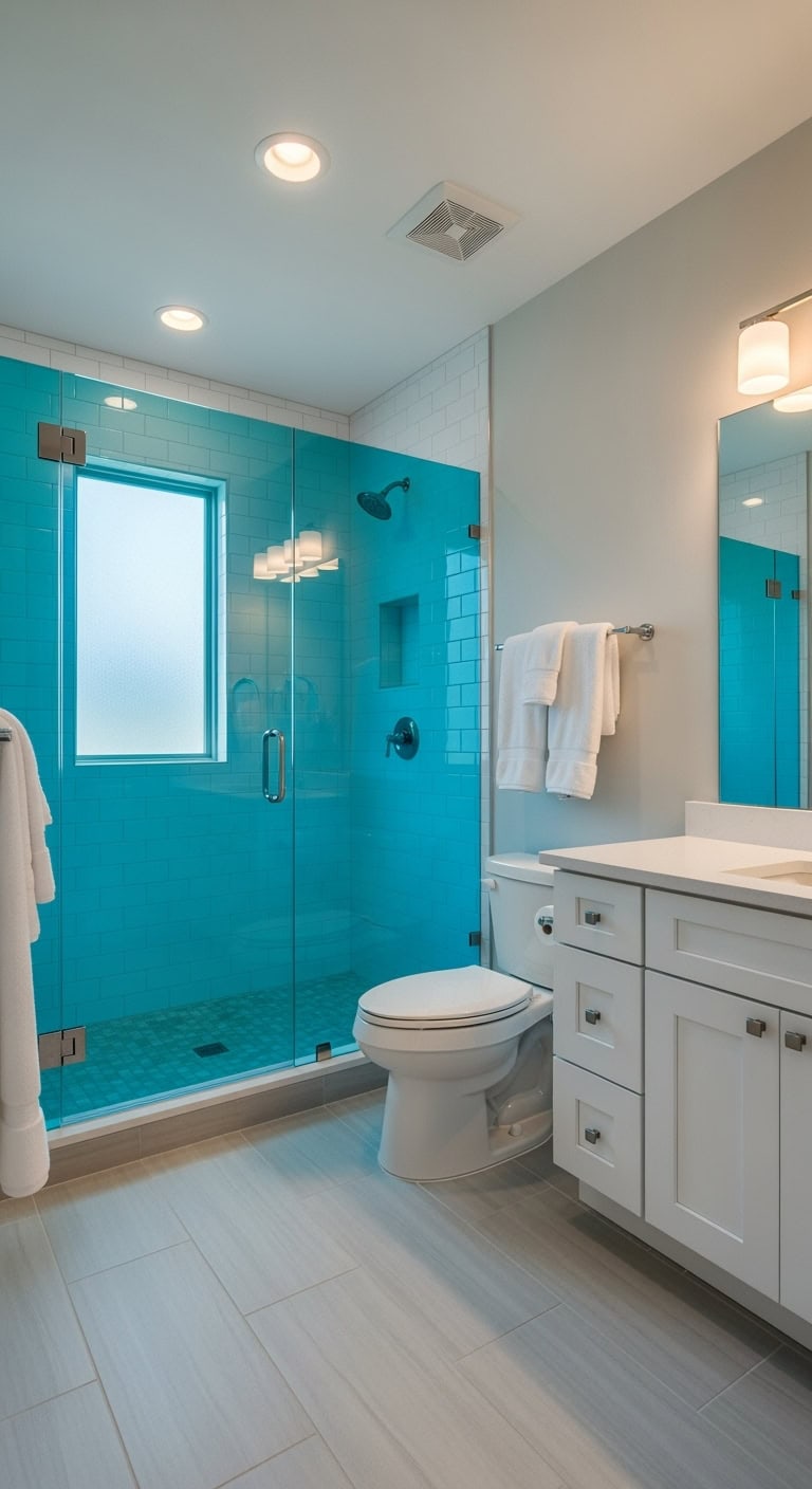 turquoise glass shower stunning dreamscape