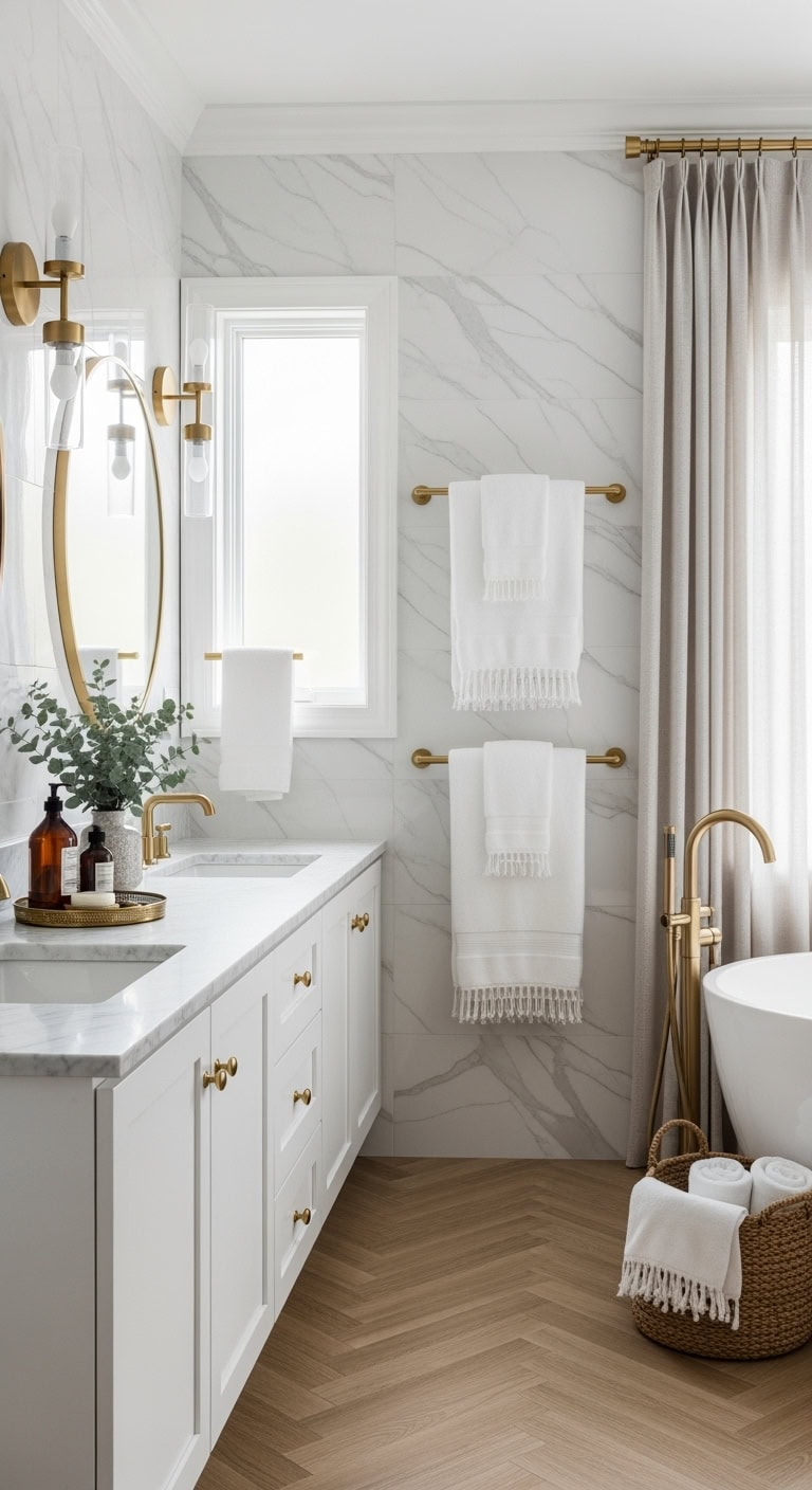 luxurious organized stylish bathroom hardware
