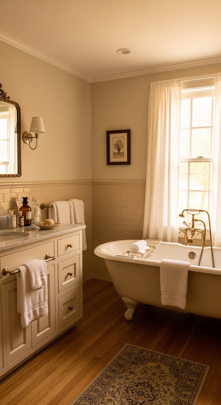 romantic vintage clawfoot bathtub retreat