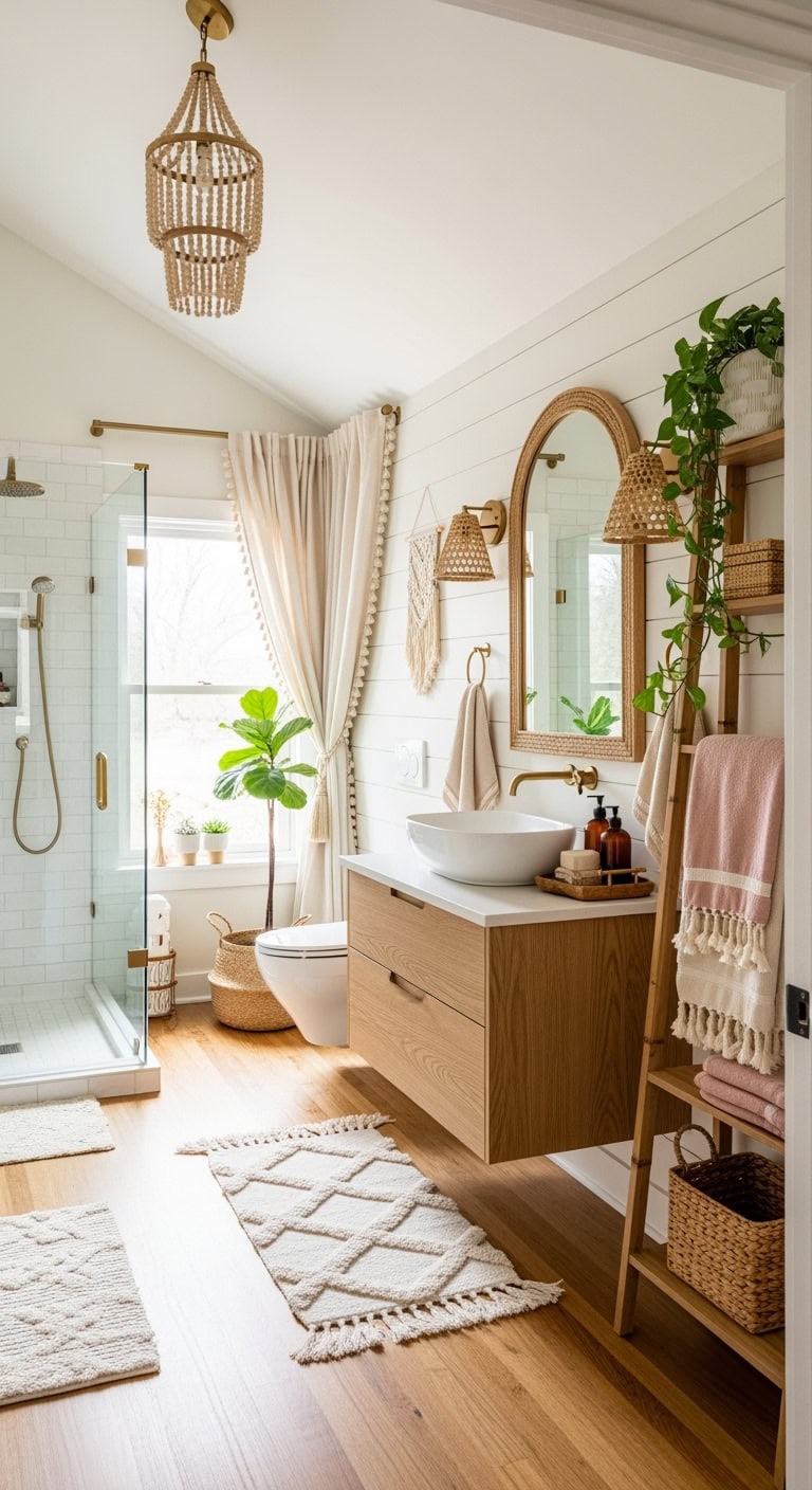 boho bathroom natural luxe