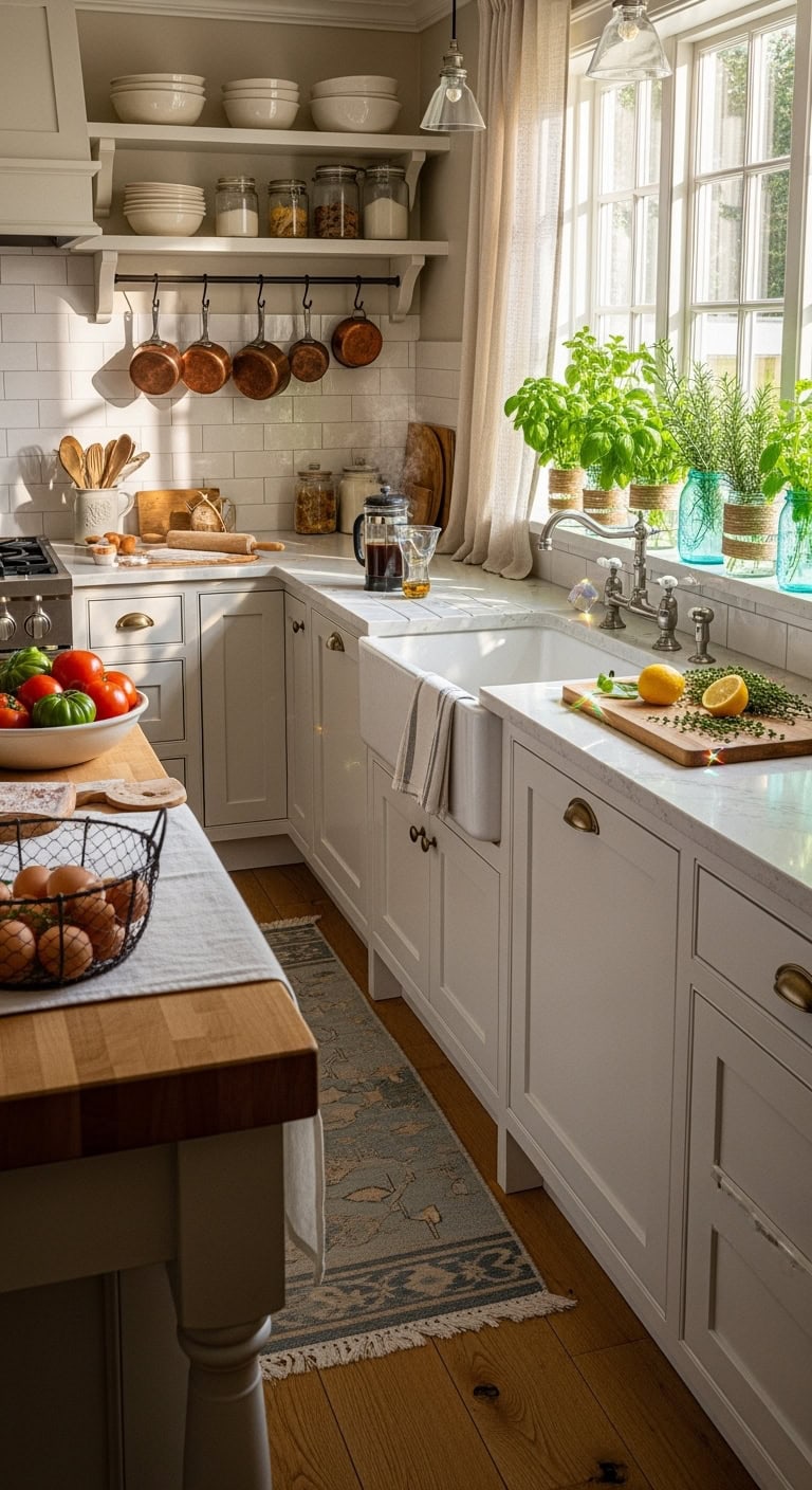 farmhouse style herb garden mason jars