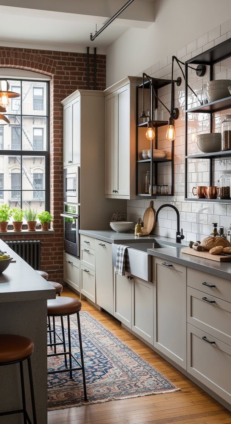 industrial warmth in kitchens