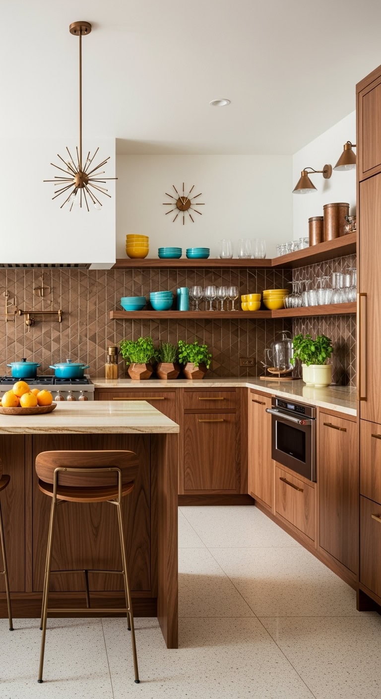 midcentury bronze kitchen elegance