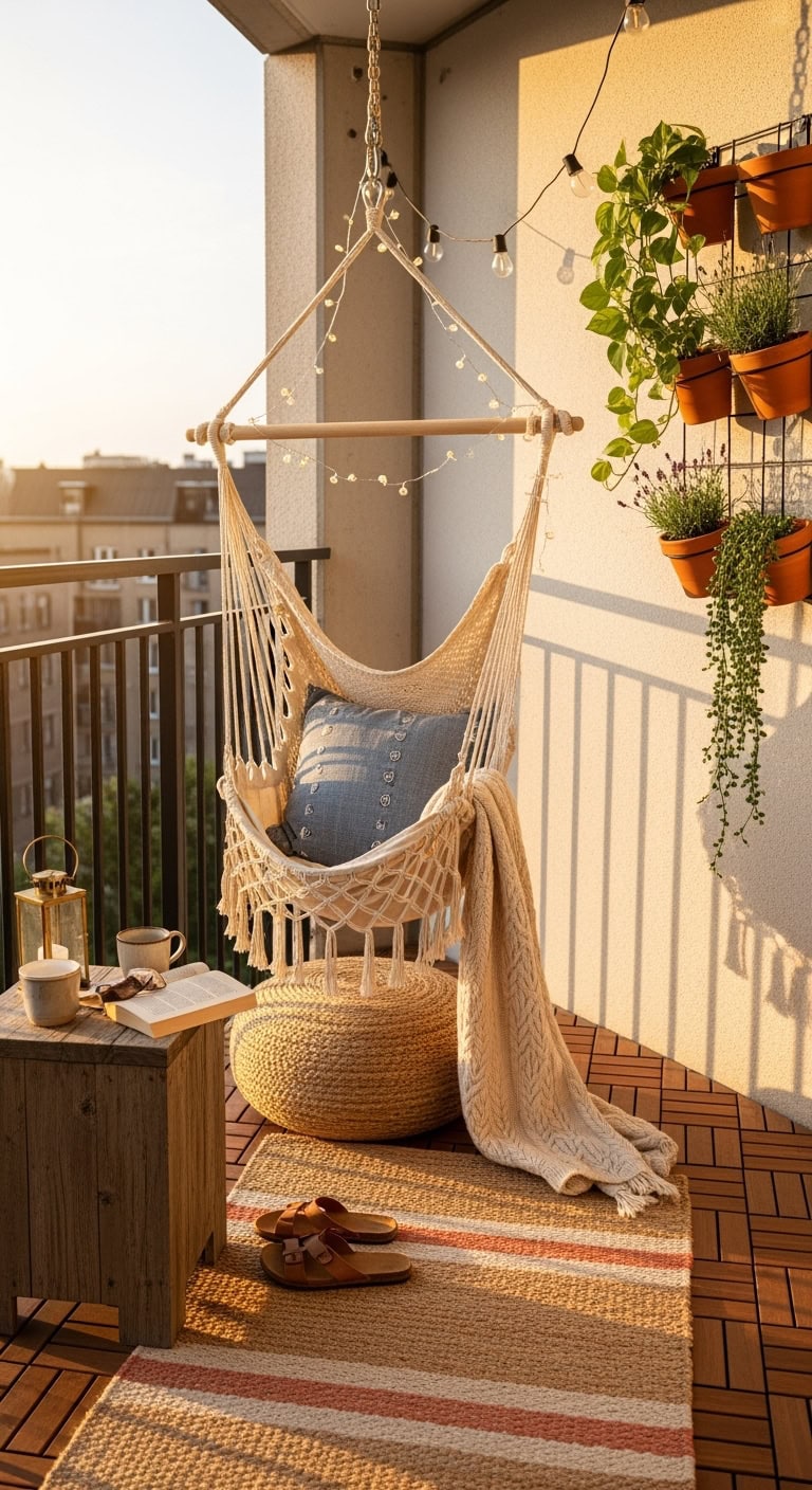 floating oasis corner mounted boho chic hammock