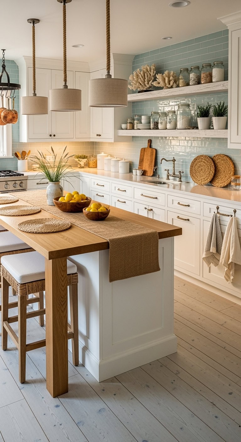 coastal luxury kitchen vibes