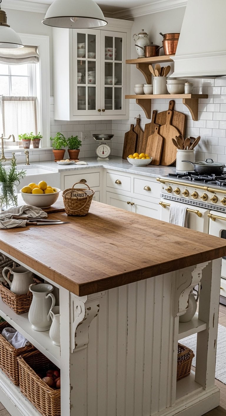 vintage distressed farmhouse cottage kitchen