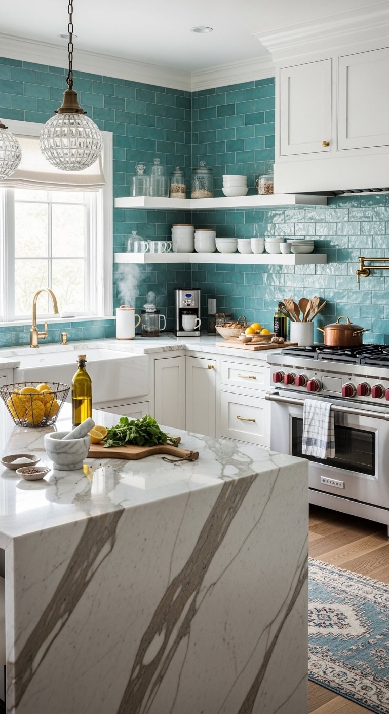 luxe layered kitchen design statement