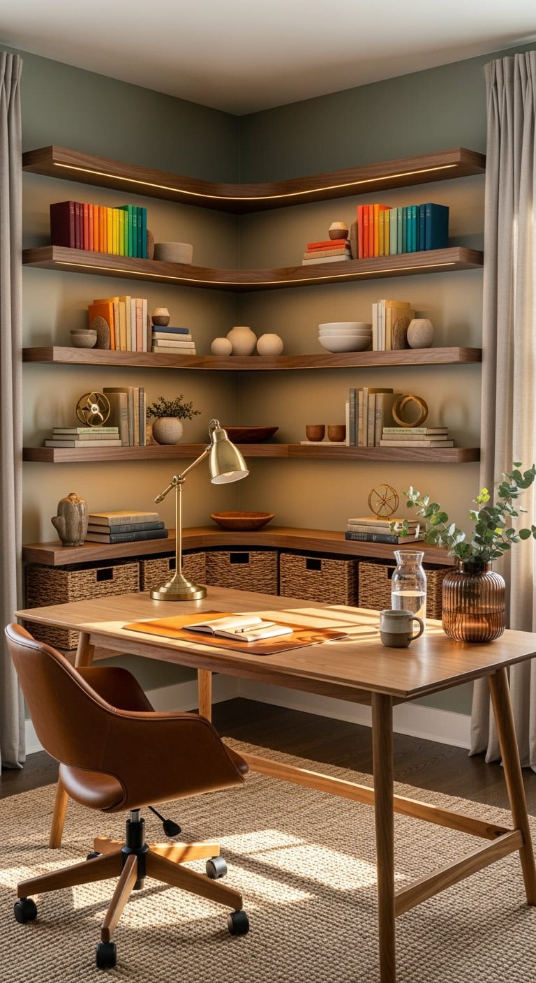 softening sharp corners with curved shelves