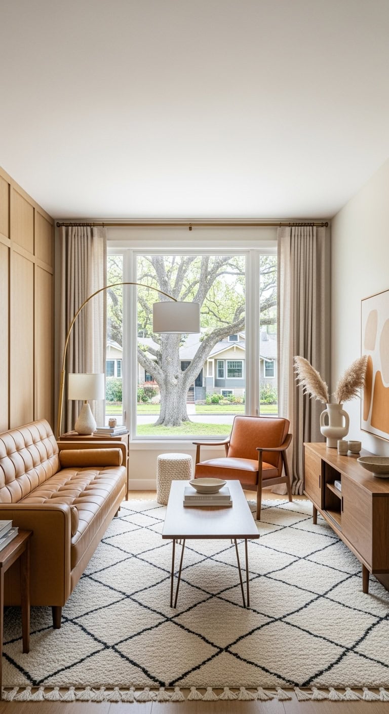 warm mid century modern lounge