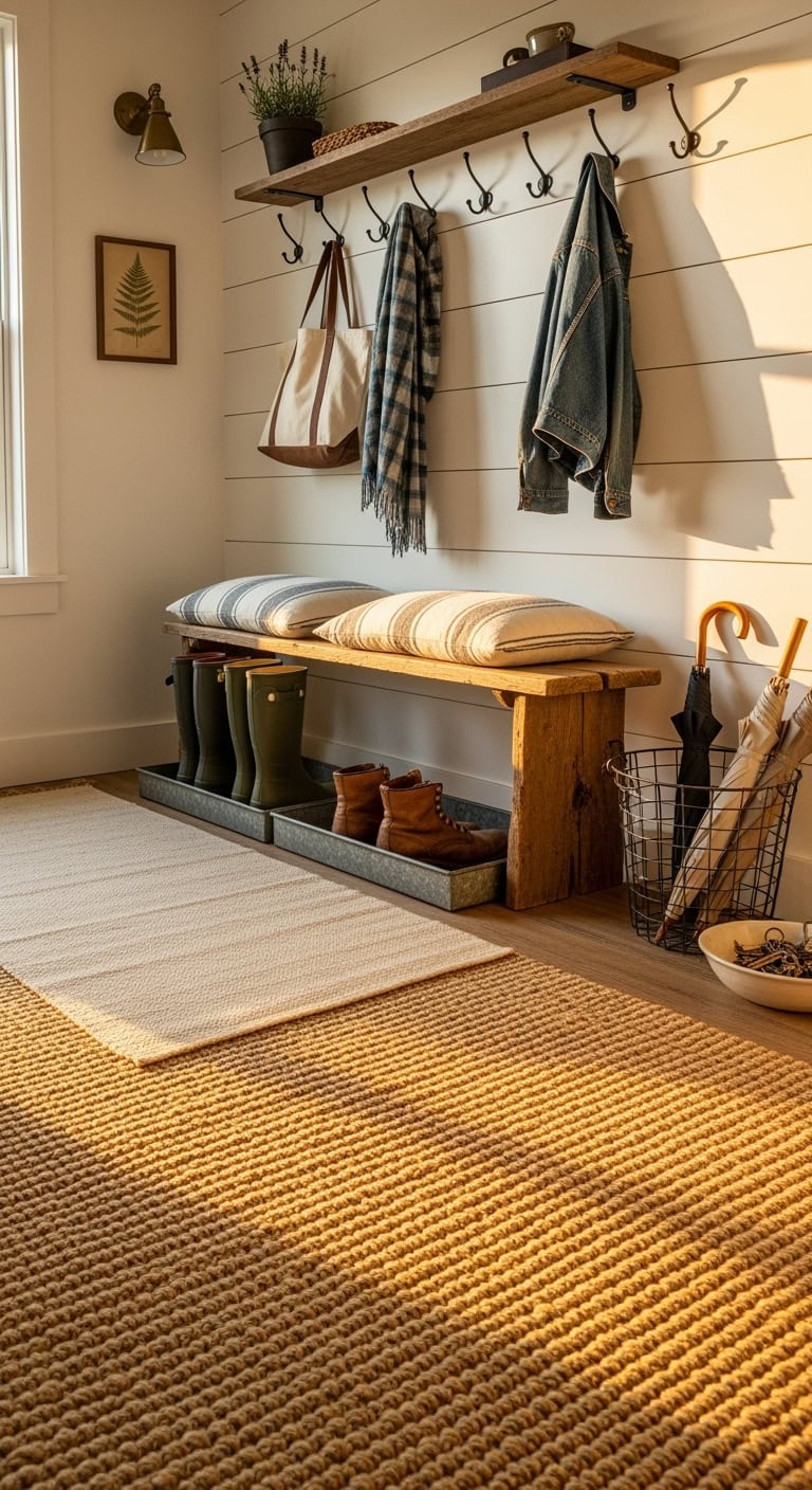 rustic farmhouse mudroom texture