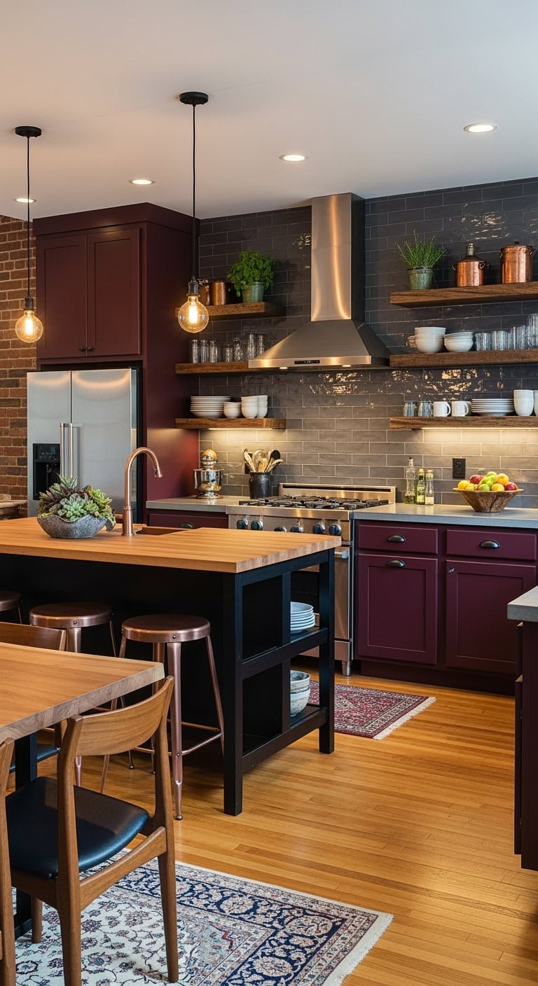 edgy elegant industrial kitchen