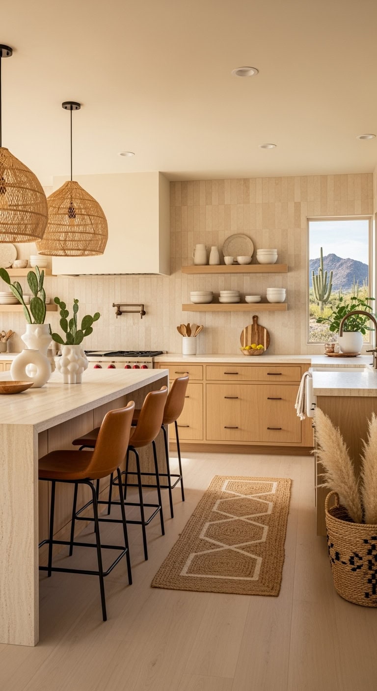 sunkissed sandy desert kitchen