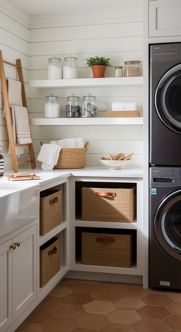 rustic ranch inspired storage baskets