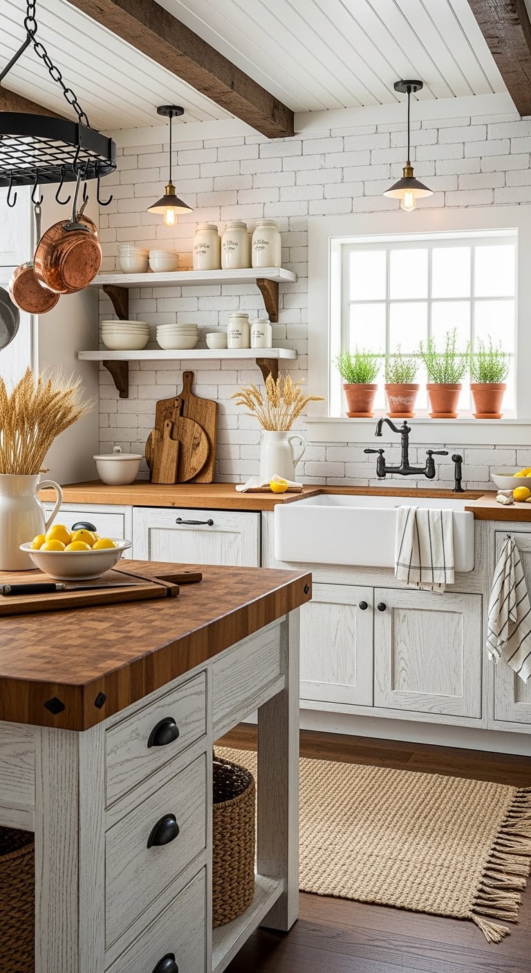 rustic white kitchen charm