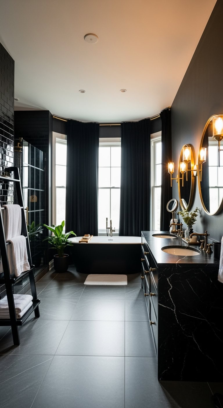 dramatic moody blackout window treatments